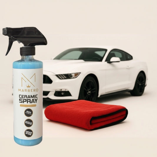 Ceramic Spray + Microfiber Towel Kit – Car Detailing Shine, Hydrophobic SiO2