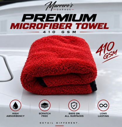 Marrero’s Garage Premium Microfiber Towels – 3 Pack | 410 GSM | 16x16